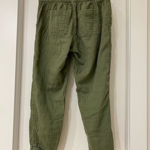 OLD NAVY army green cropped utility pants drawstring waist S - Picture 5 of 7